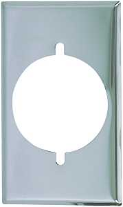Eaton Wiring Devices 39CH-BOX Power Outlet Wallplate, 4-1/2 in L, 2-3/4 in W, 1 -Gang, Chrome