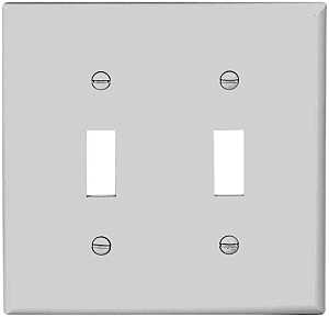 Eaton 5139W-BOX Wallplate, 4-1/2 in L, 4.56 in W, 2-Gang, Nylon, White, High-Gloss