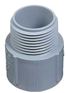 Carlon E943E5-UPC Terminal Adapter, 3/4 in MPT x Socket, 1.29 in Dia, 1.47 in L, Gray