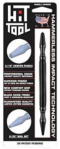 Hit Tool CP0NS2 Center Punch and Nail Set, 3/16, 2/32 in Tip, 7 in L, Steel, Black-Oxide