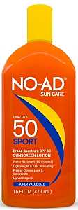 No-Ad NO-AD602 Series Sunscreen Lotion, 16 oz Bottle, White, Fragrance-Free