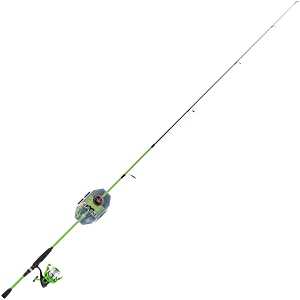 Ready2Fish R2F4-BA/S 20-Piece Bass Spinning Combo Kit, 6 ft 6 in L Rod, Split EVA Grip Handle, Blue/Green
