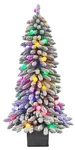 Puleo Asia Limited 357-3517-ST60G40L Potted Alpine Tree, Flocked, 5 ft