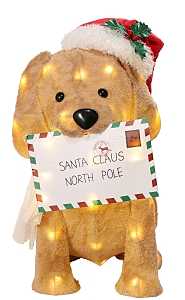 Puleo Asia Limited 75-YD2042L Lighted Golden Retriever, LED, Warm White, 25 H in