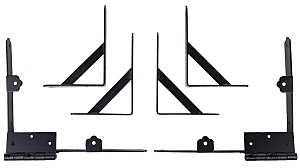 Nuvo Iron GCBHK01 Gate Corner Brace and Hinge Kit, Galvanized Steel, Black, Powder-Coated, 8-Piece, For: 72 in W Gate