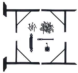 Nuvo Iron HGCBHK01 Heavy-Duty Gate Corner Frame Brace Kit, Galvanized Steel, Black, Powder-Coated