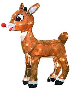 Productworks LLC 46438 LED Rudolph Yard Art, Metal, 3D, 18 in