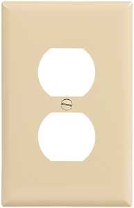 Eaton PJ8V-10-L Wallplate, 1-Gang, Polycarbonate, Ivory