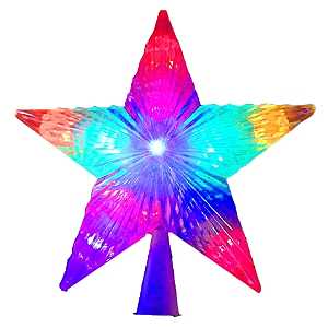 J Hofert 1986 Star Tree Topper, LED, Multi-Color, 9 in