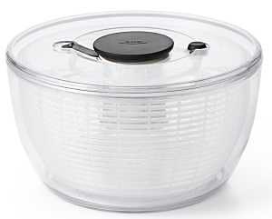 Oxo 32480 Salad Spinner, 4.95 qt Basket, 6.22 qt Bowl, 10-1/2 in Dia, 10-1/2 in W, 6 in H, Plastic, White