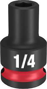 Milwaukee SHOCKWAVE Impact Duty Series 49-66-6100 Shallow Impact Socket, 1/4 in Socket, 3/8 in Drive, Square Drive