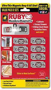 TELEBrands Ruby 16562-8 Monkey Magnet, Iron, Red/Silver