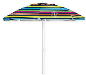 Caribbean Joe CJ-TUVC84FRP Beach Umbrella, 7 ft L Canopy, Steel Frame, Polyester Fabric, Multi-Color Fabric