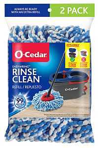 O-Cedar EasyWring RinseClean Series 172092 Spin Mop Refill, Microfiber, Blue/White