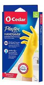 Playtex HandSaver 163673 Reusable Gloves, L, Latex/Neoprene/Nitrile, Yellow
