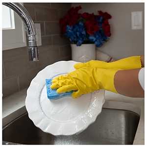 Playtex HandSaver 163670 Reusable Gloves, XL, Latex/Neoprene/Nitrile, Yellow