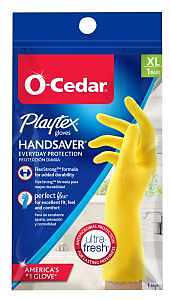 Playtex HandSaver Series 163670 Reusable Gloves, XL, Latex/Neoprene/Nitrile, Yellow