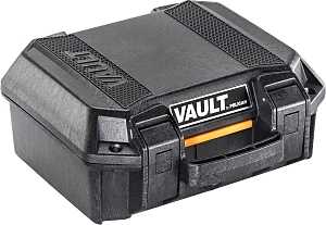 Pelican International VCV100-0020BLK Small Pistol Case, Polyethylene, Black, Hasp Lock