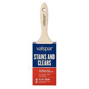 Valspar Stains and Clears 882568500 Stain Paint Brush, 3 in W, Flat Brush, Polyester Bristle