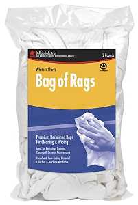 Buffalo 60317 Recycled Cloth Rag, 2 lb, White