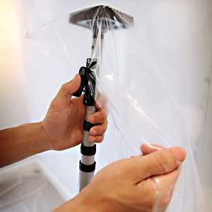 E-Z Up 54733 Dust Containment Sheeting Pole, Telescoping, 4 ft 7-1/2 in to 12 ft L, Steel, Gray