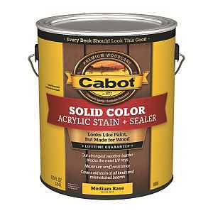 Cabot 140.0001808.007 Solid Stain, Low Luster, Medium Base, Liquid, 1 gal
