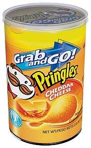 Pringles 84561 Potato Chips, Cheddar, Cheese Flavor, 2.5 oz Can