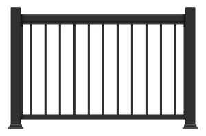 Imperial Legacy Series KD403672B Railing, 72 in L Nominal, 72 in L Actual, Black