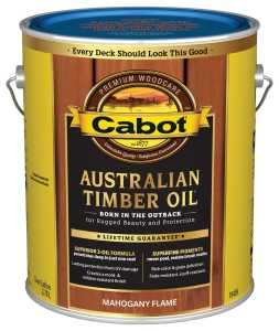Cabot 140.0019459.007 Australian Timber Oil, Mahogany Flame, Liquid, 1 gal