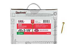GRK Fasteners RSS 10137 Structural Screw, #10 Thread, 3-1/8 in L, Washer Head, Star Drive, Steel, 800 BX