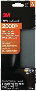 Bondo Wetordry 03003 Automotive Sandpaper, 2000 Grit