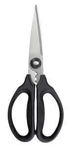 Good Grips 1072121 Kitchen and Herb Scissors, Stainless Steel Blade, Plastic Handle, Black, 8-3/4 in OAL