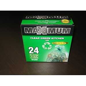 Maximum 26624 Recycling Bag, Clear Green
