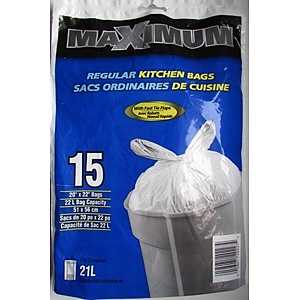 Polyethics 20227 Garbage Bag, White, Flap Tie Closure