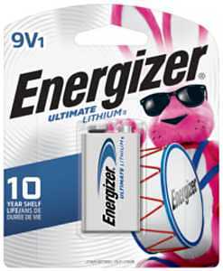 Energizer L522BP Battery, 9 V Battery, 750 mAh, Lithium, Manganese Dioxide