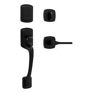 Weiser Prague 9GLA84710-015 Handleset with Henley Lever, 1 Grade, Zinc, Matte Black, 2-3/8 to 2-3/4 in Backset