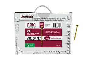 GRK Fasteners R4 00139 Framing and Decking Screw, #10 Thread, 3-1/2 in L, Round Head, Star Drive, Steel, 1200 BX