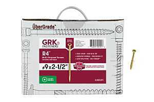 GRK Fasteners R4 00101 Framing and Decking Screw, #9 Thread, 2-1/2 in L, Round Head, Star Drive, Steel, 2900 BX