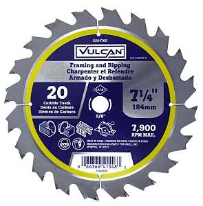 Vulcan 415480OR Circular Saw Blade, 7-1/4 in Dia, 5/8 and 13/16 Diamond in Arbor