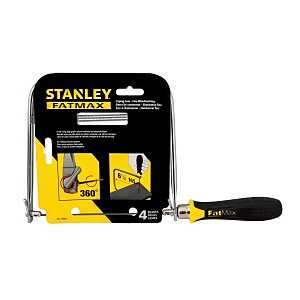 STANLEY 15-106A Coping Saw, 6-3/8 in L Blade, 15 TPI, HCS Blade, Cushion Grip Handle, Plastic/Rubber Handle