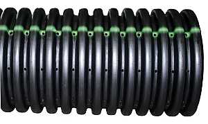 ADS HY-PF1-04-0010 Perforated Single Wall Corrugated Tubing, HDPE, 10 ft L
