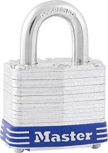 Master Lock 1D Padlock, Keyed Different Key, 5/16 in Dia Shackle, 15/16 in H Shackle, Steel Shackle, Steel Body
