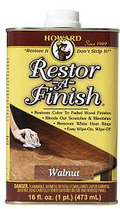 Howard RF4016 Wood Restorer, Walnut, Liquid, 16 oz Can