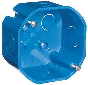Carlon Ezduit A615DE-CAR Ceiling Box, 2-1/8 in D, 1-Gang, 2-Knockout, PVC, Blue