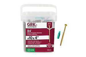GRK Fasteners R4 1141 Framing Screw, #10 Thread, 4 in L, W-Cut Thread, Star Drive, Steel, Climatek, 270