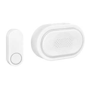 globe 18000206 16-Sound Doorbell Kit, Wireless, 3.7 V, 85 dB, White