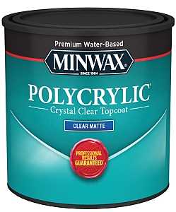 Minwax Polycrylic 222224444 Polyurethane, Matte, Liquid, Clear, 0.5 pt
