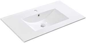 Luxo Marble Lavabos PORC 90 Bathroom Sink, 1-Deck Hole, 35-7/16 in OAW, 18-1/8 in OAH, 1/2 in OAD, Porcelain