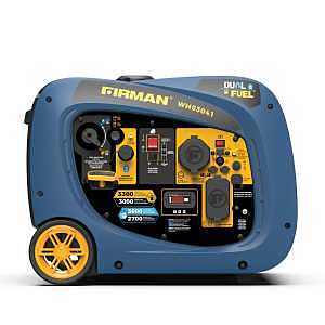 Firman WH03041 Portable Inverter Generator, 30 A, 120 VAC, Gasoline, LPG, 1.8 gal Tank, 9 hr Run Time, Recoil Start