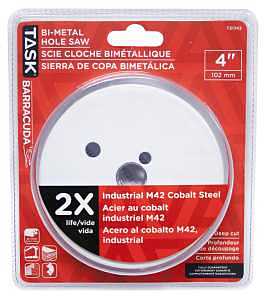 Task T21743 Hole Saw, 4 in Dia, 1-7/8 in D Cutting, Carbon Steel Cutting Edge